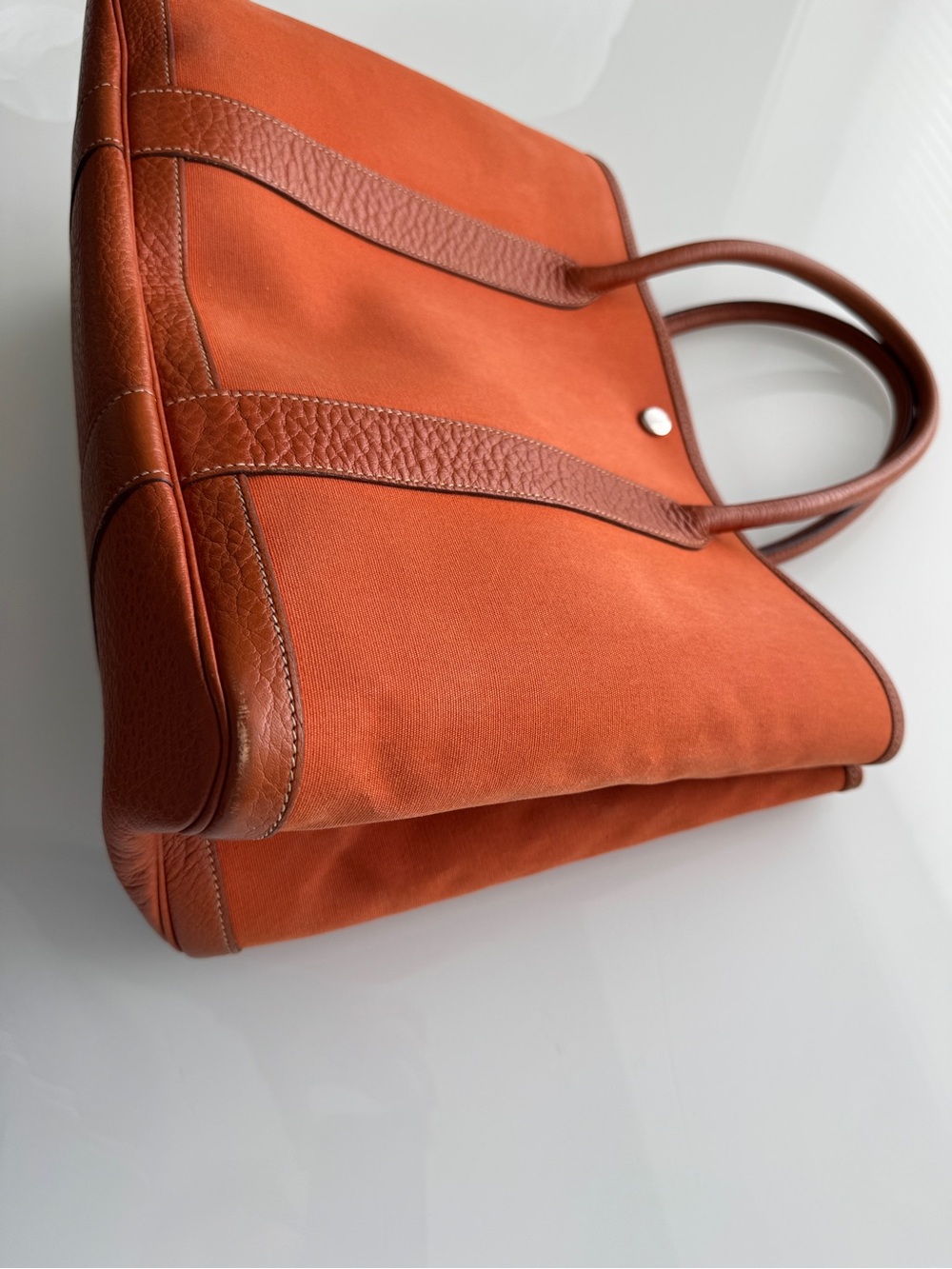 Hermès Garden Party 36 (MM) in Classic Hermes Orange Canvas & Leather - Picture 13 of 15